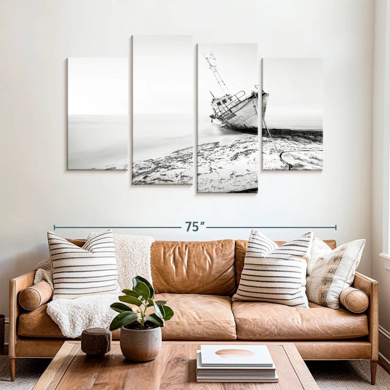 Mehar The Shipwreck Monochrome, 42" H x 68" W