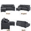 Canapé modulaire 76,5 po en mélange de lin avec lit escamotable et rangement pour chaise longue-230546521