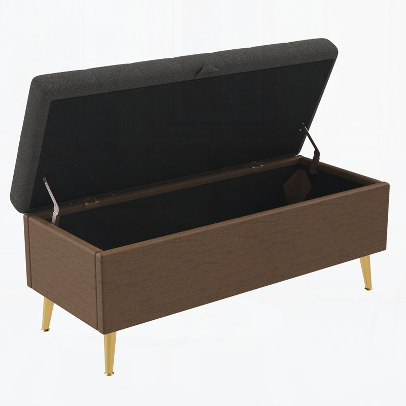 Banc de rangement avec repose-pieds Modern, Gris
