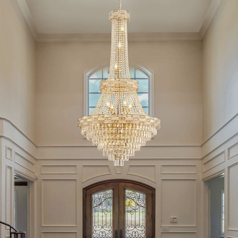 25-Light Dimmable Empire Crystal Chandelier, 25 Lights