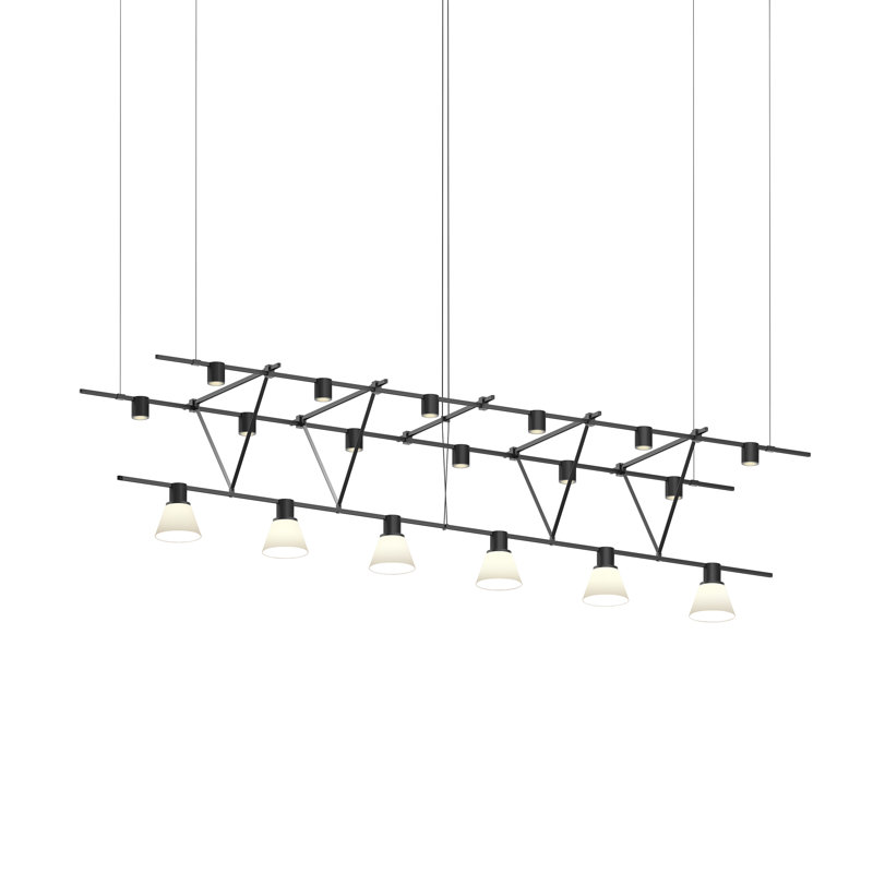 Suspenders 18-Light 97" Satin Black LED Island Pendant