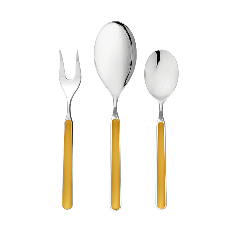 Fantasia 3 Piece Hostess Set, Mustard