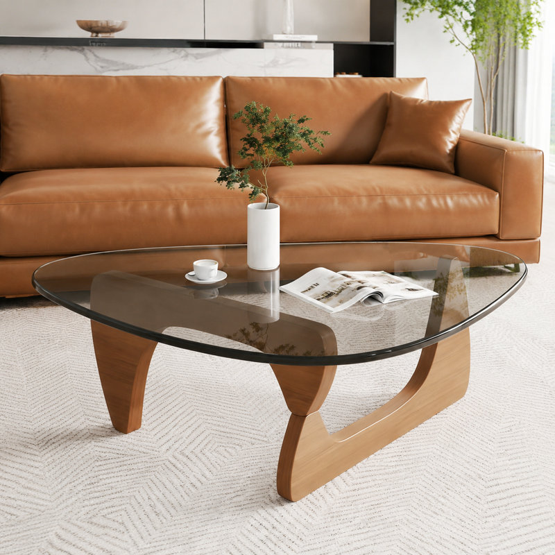 Mid Century Modern Glass Coffee Table, Multi Functional Rectangular Accent Table