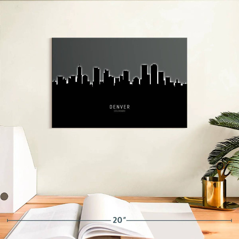 Denver Colorado Skyline VI, H 8 po x l 12 po