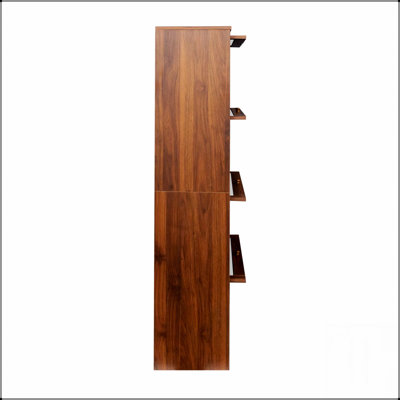 Contemporary Closed Back Glass Door Bookcase with Floor-to-Ceiling Design and Low Cabinet for Dustproof Storage