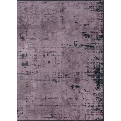 Lilac/Pink/Black Abstract Luxury Area Rug