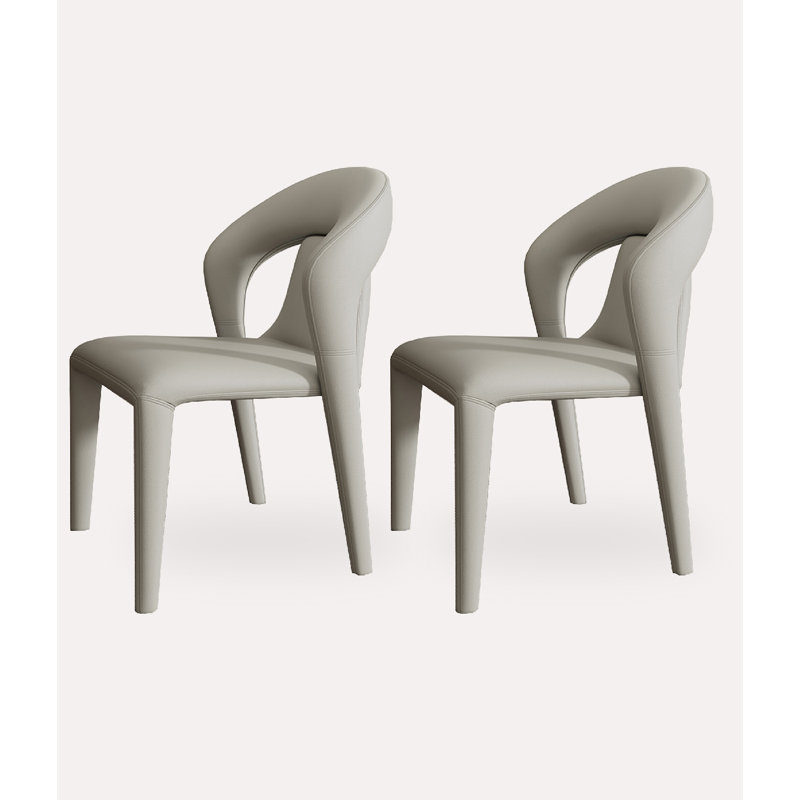 Fauteuil à dossier en cuir French Cat Paw, Gris