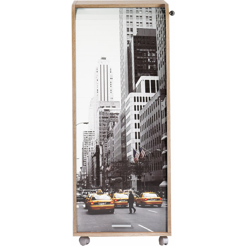 Graziella 1 -Door 3 -Drawer Filing, Oak NY Street Scene