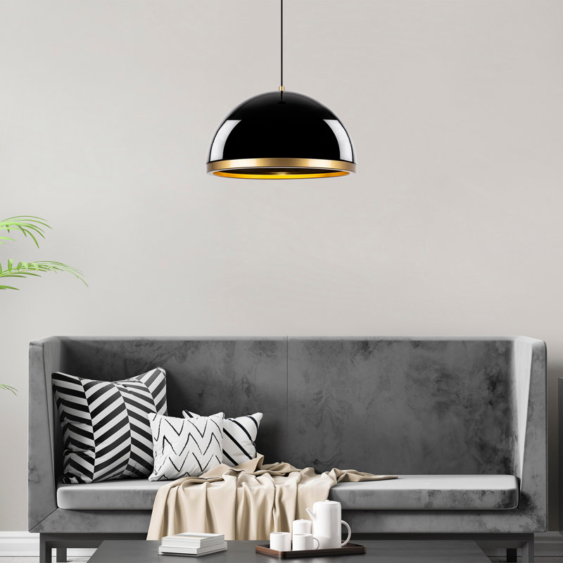Luminaire suspendu en forme de dôme à 1 lumière Otego, H 40 cm x l 40 cm x P 30 cm