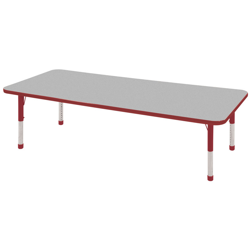 Laminate Adjustable Rectangle Activity Table, rouge