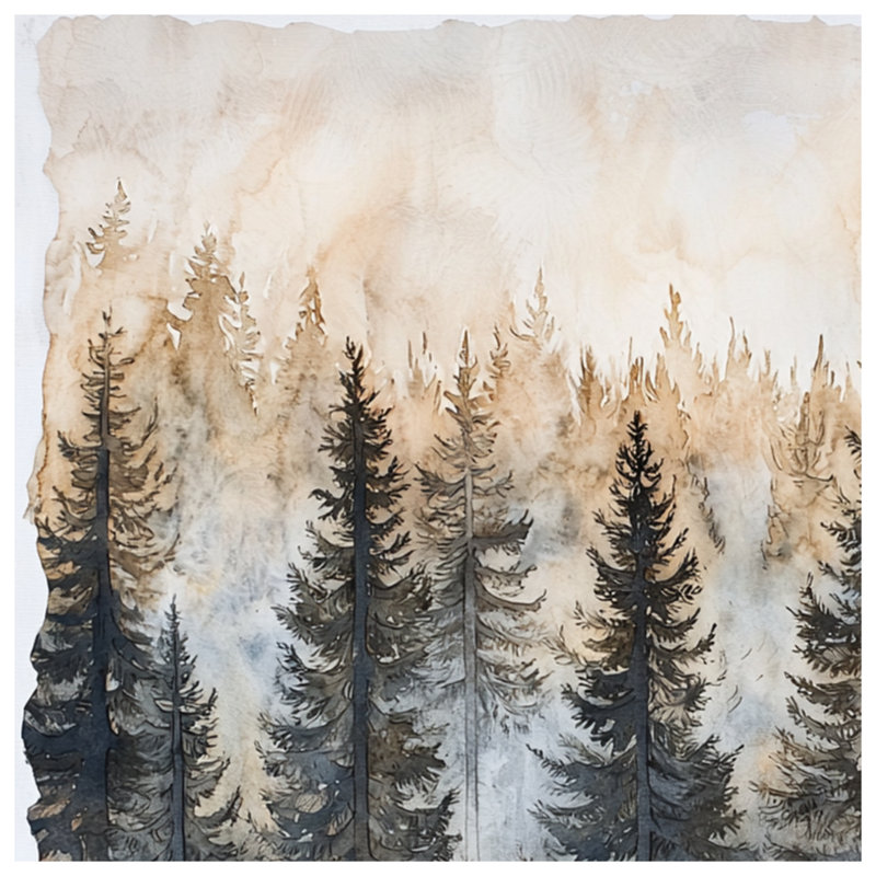 Misty Forest Landscape Blankets, 60in W x 80in H