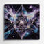 Espace, galaxie géométrique, art mural en métal mauve
