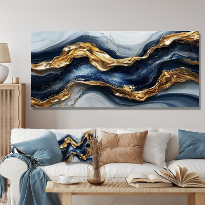 «Aqua River Of Nero Marquina», art mural en marbre abstrait