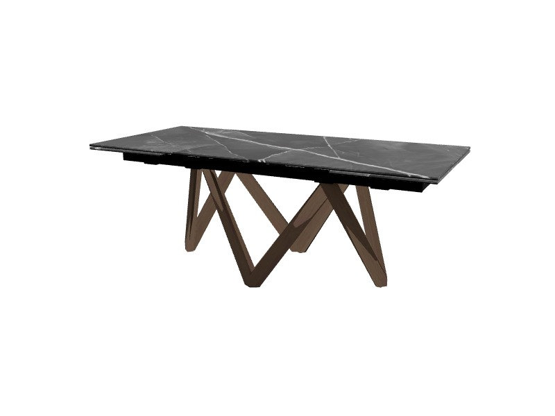 Tables extensibles Cartesio, H 29,63 po x L 78,75 po x l 39,38 po, Marbre noir statuaire, Fumée