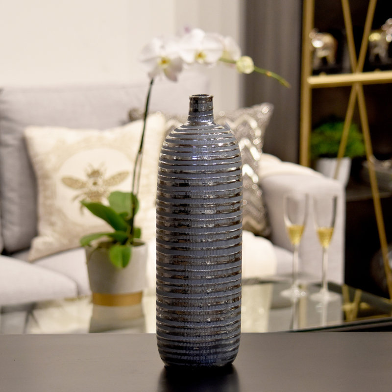 Goodner Ceramic Floor Vase, 16.25" H x 5" W x 5" D