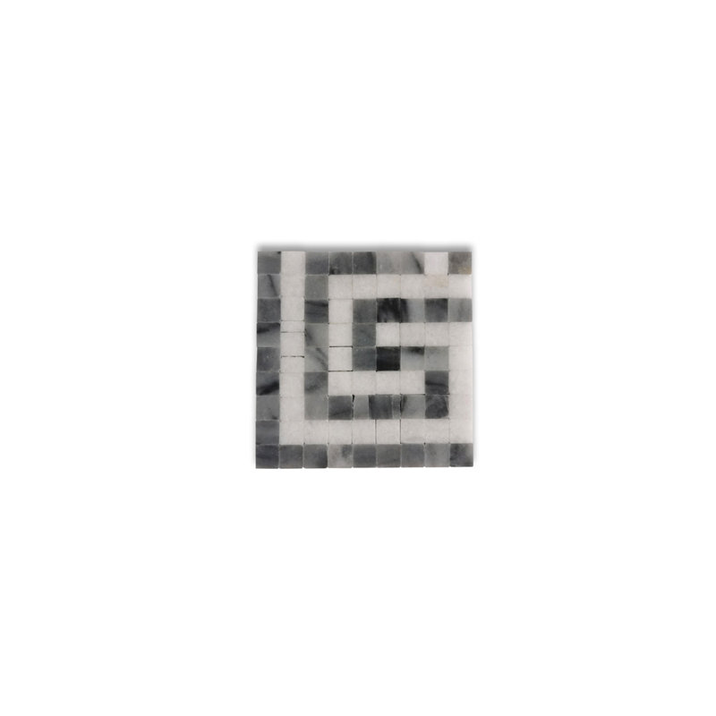 Carreau de mosaïque en marbre Carrara pour mur et plancher 3,5 po x 3,5 po Carrara, Blanc / gris