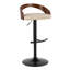 Tabouret de bar réglable, 1 pièce, 17,5 po x 19 po x 39 po, chrome, style contemporain