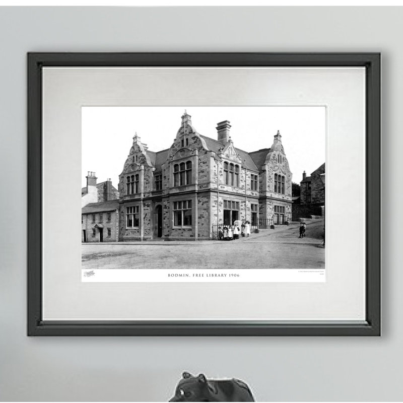 Bodmin, Free Library 1906 - Single Picture Frame Print on Wood, 28cm H x 36cm W x 2.3cm D