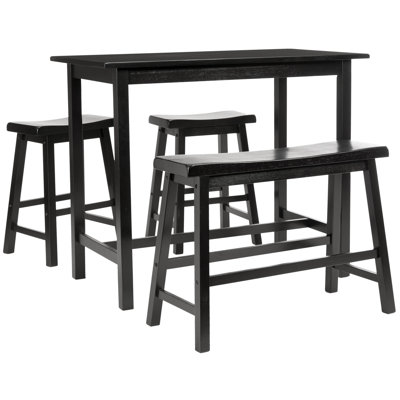 Fellsburg 4 - Person Solid Wood Top Four Leg Dining Set