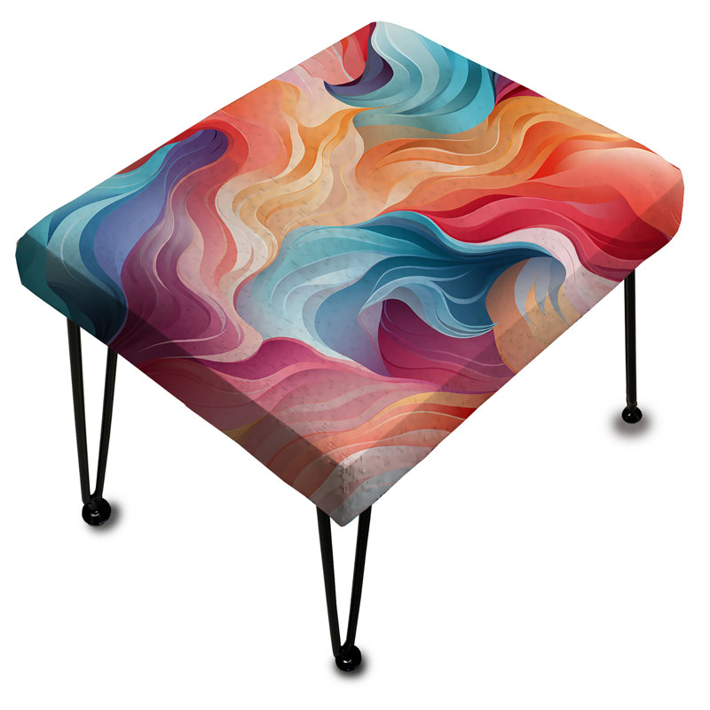 Miroir coloré coloré sculpté Poupart - Repose-pieds rectangulaire abstrait