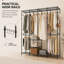 195cm 4 Column Wire Wardrobe with 4 Rails 6 Shelves and Side Hooks-1628131176