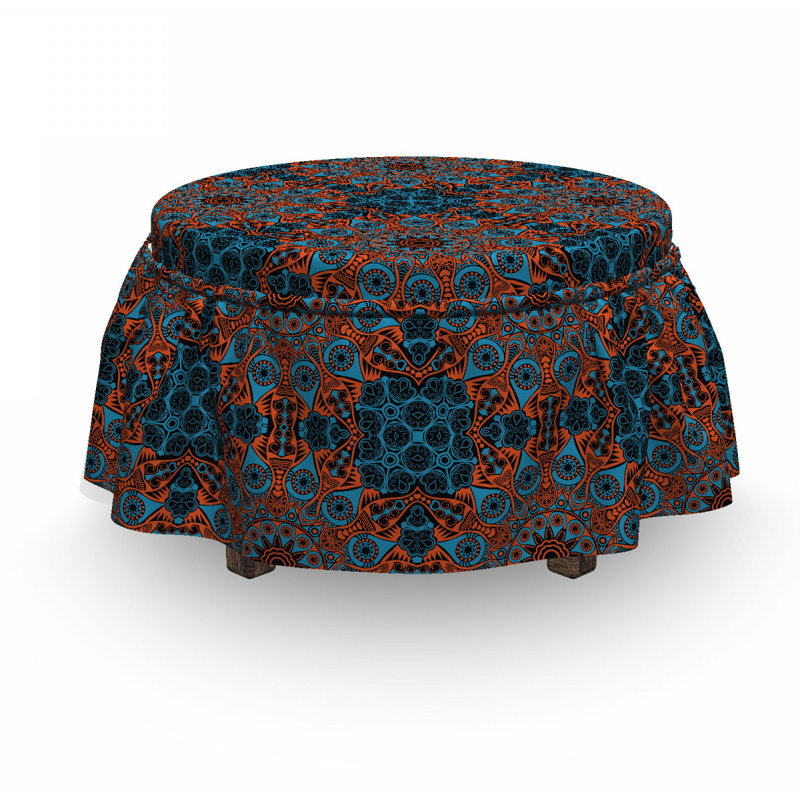 Ensemble de housse pour repose-pieds à coussin de boîte 2 pièces mandala