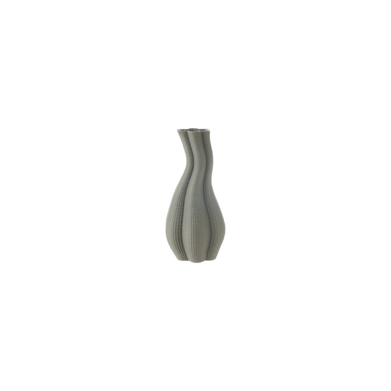 Vase en céramique imprimé 3D 5,5 "Dia, Gris, H 11 po x l 6 po x P 6 po