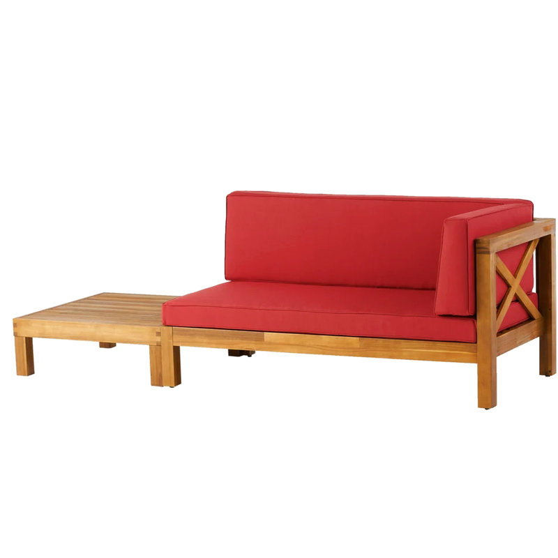 BANC DE COIN B -VA BRAVA AVEC TABLE BASSE, ROUGE