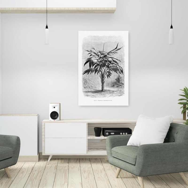 Dessin de palmier rétro rétro rétro, H 36 po x l 24 po