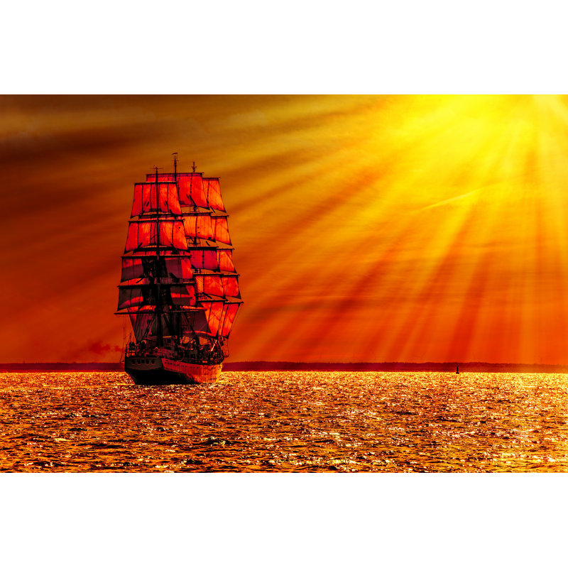 Voilier sur la mer - Photographie sur toile tendue, H 24 po x l 36 po