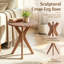 Organic Modern Wood End Table with Flower Shaped Top and Sculptural Base