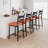 Bar Stools Set of 2, Upholstered Bar Chairs with Back, Thick Cushion, Counter Height Barstools for Kitchen Island Apartment Counter Bar