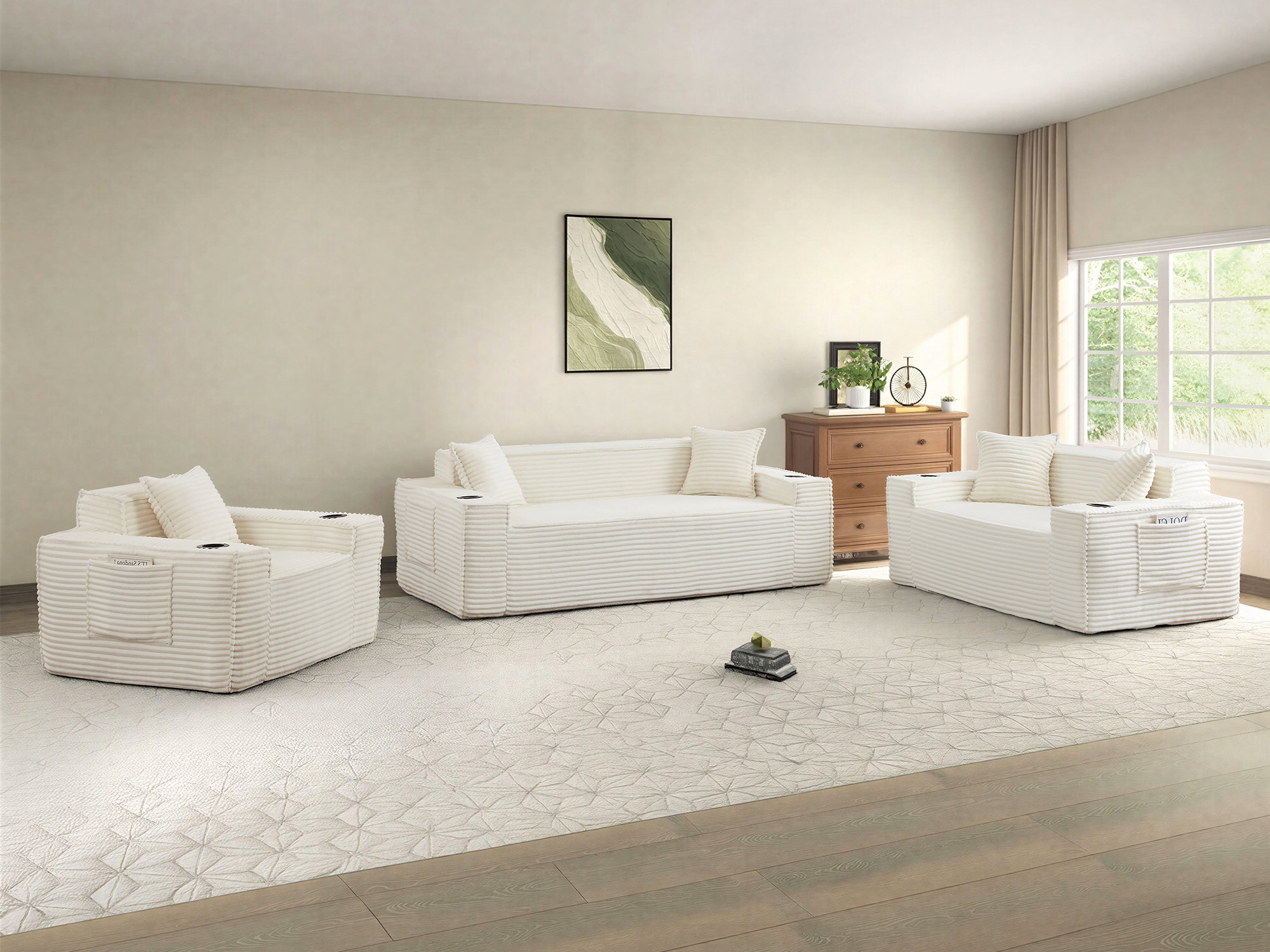 Ebern Designs 3-Piece Living Room Set & Reviews - Wayfair Canada