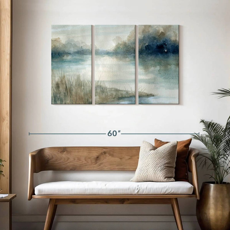 Still Still Waters 3 pièces, H 28 po x l 45 po x P 1,25 po