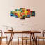 Ensemble de 5 pièces colorées avec collage sur toile-126713345