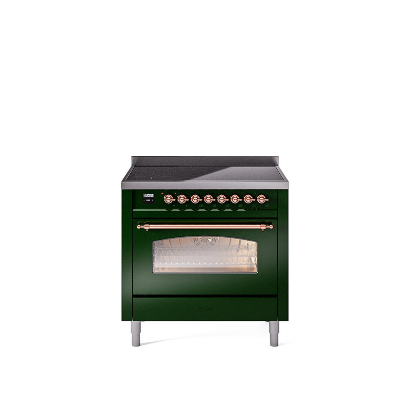 ILVE Nostalgie II 36 in Induction Range, Emerald Green/Copper