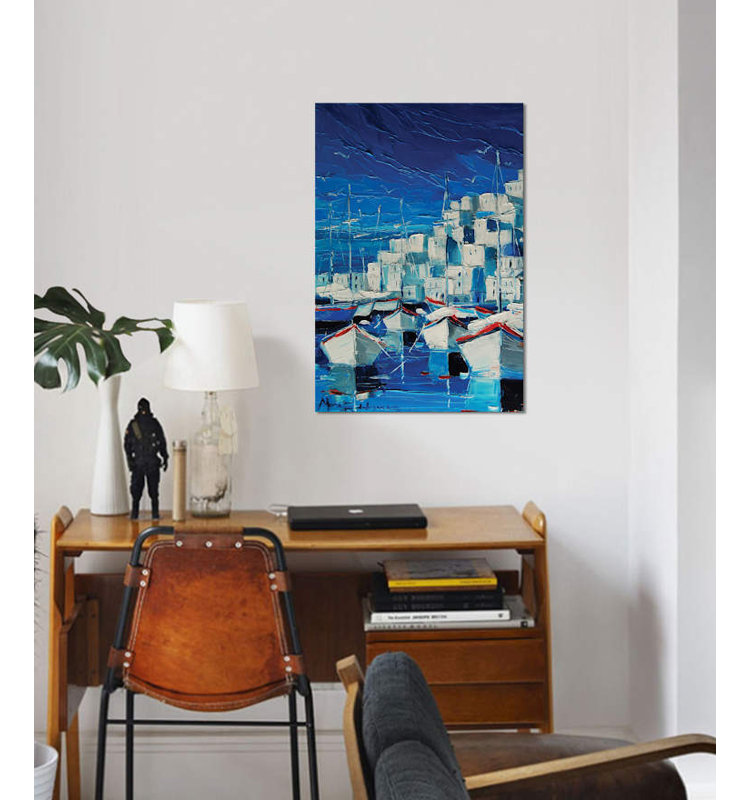 « grecque harbor », impression sur toile, H 26 po x l 18 po x P 1,5 po