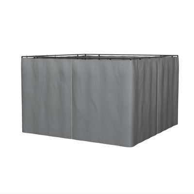 10' X 12' Gazebo Sidewall Set With 4 Panels, Hooks/C-Rings Included For Pergolas & Cabanas