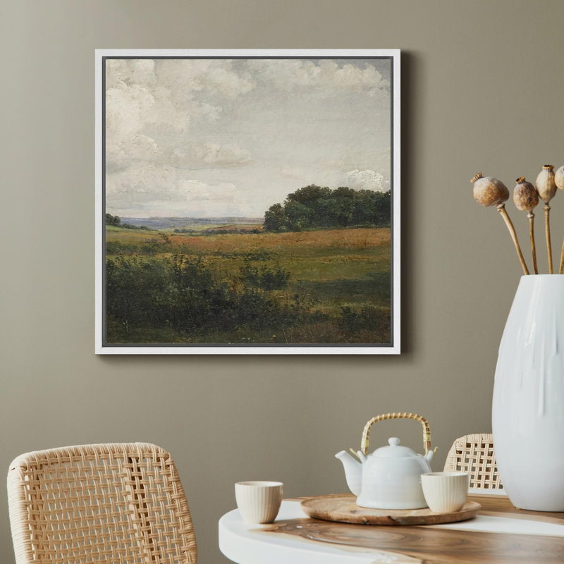 «Pastoral Fields Serene Farmland», reproduction d'art sur toile, Toile blanche, H 16 po x l 16 po