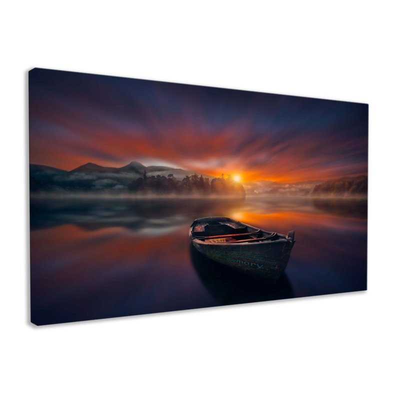 Tranquil Lake Sunrise - Wrapped Canvas Print, 61cm H x 110cm W