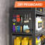 Étagère de garage en métal avec panneau perforé, étagères de rangement industrielles robustes et réglables à 5 niveaux, support de rangement en acier 5000 lb pour garage, entrepôt, sous-sol, H 72 po x l 47,2 po x P 23,6 po, noir