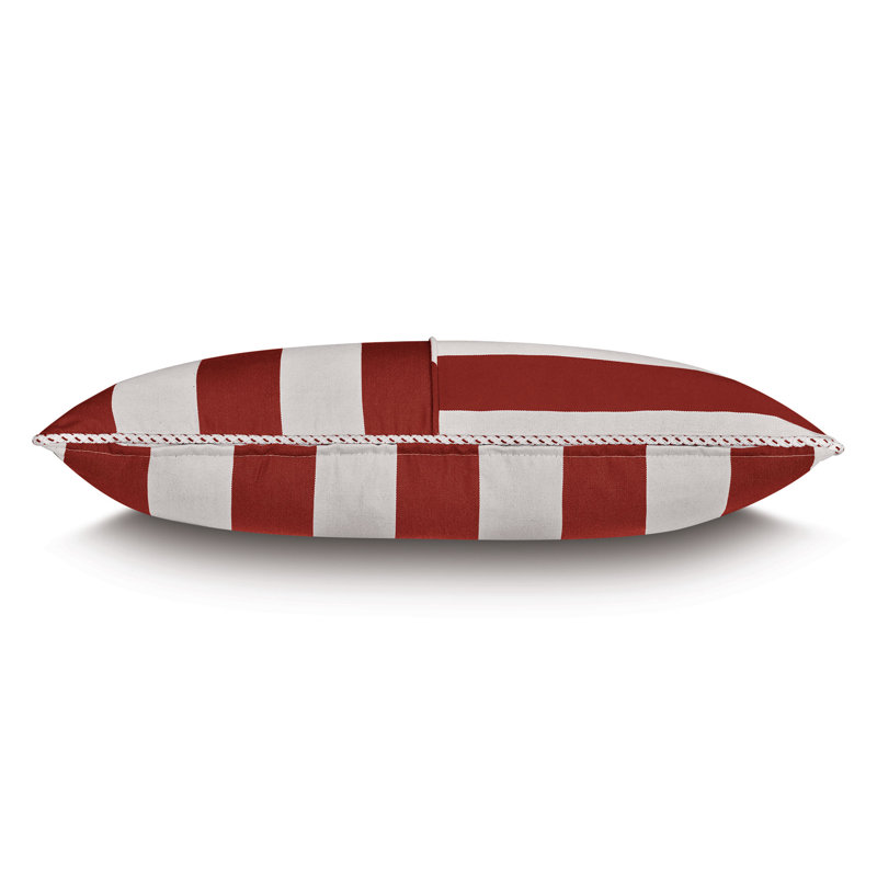 Rayures décoratives Riptide, Blanc / rayures rouges, Rectangle H 13 po x l 22 po