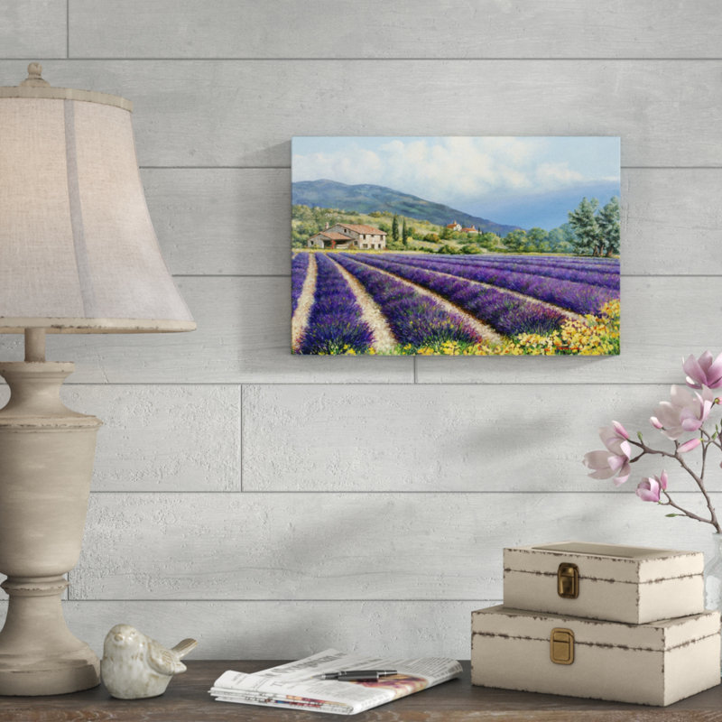 "Fields of Lavender" par Michael Swanson, reproduction d'art sur toile, H 8 po x l 12 po, Toile tendue