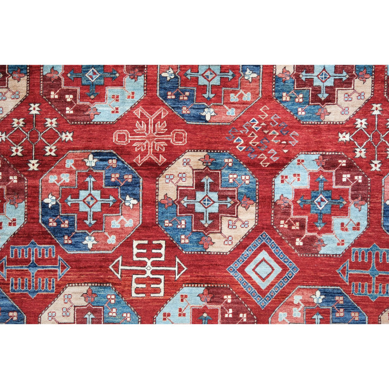 Tapis rouge noué à la main de haute qualité