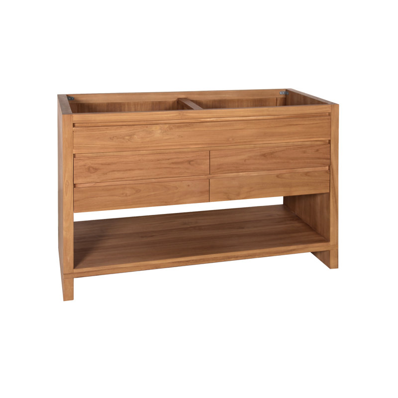 Base de meuble-lavabo simple 48 po Walczak seulement, Teck naturel