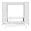 Grand lit, finition blanche, peu encombrant grâce aux armoires pliables, s'adapte à toutes les couleurs de décors, capacité de poids du lit escamotable