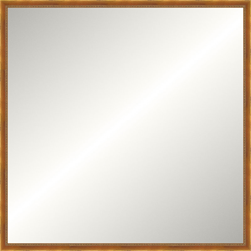Antique Gold Beaded Mirror, Medium Square