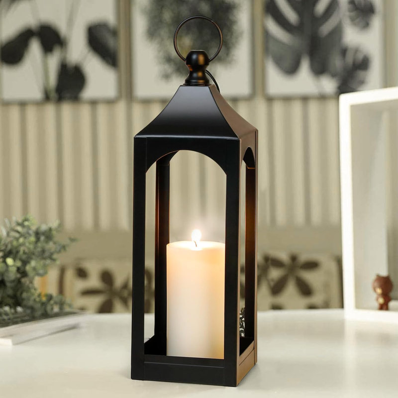 Décor de lanterne moderne en métal noir