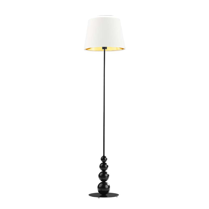Caines 174cm Traditional Floor Lamp, White, Black