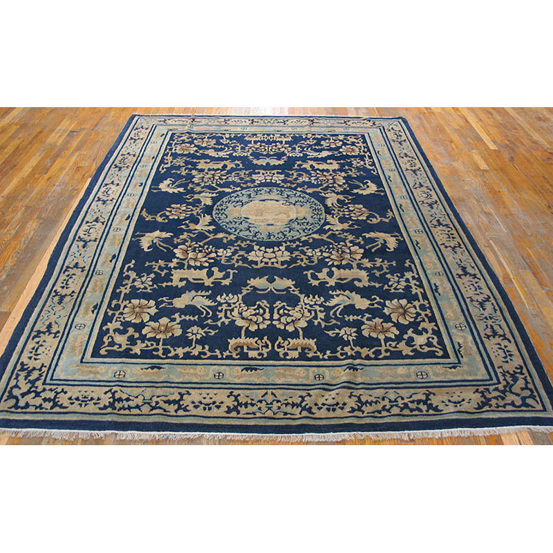 Antique Ningxia Chinese Knotted Rug